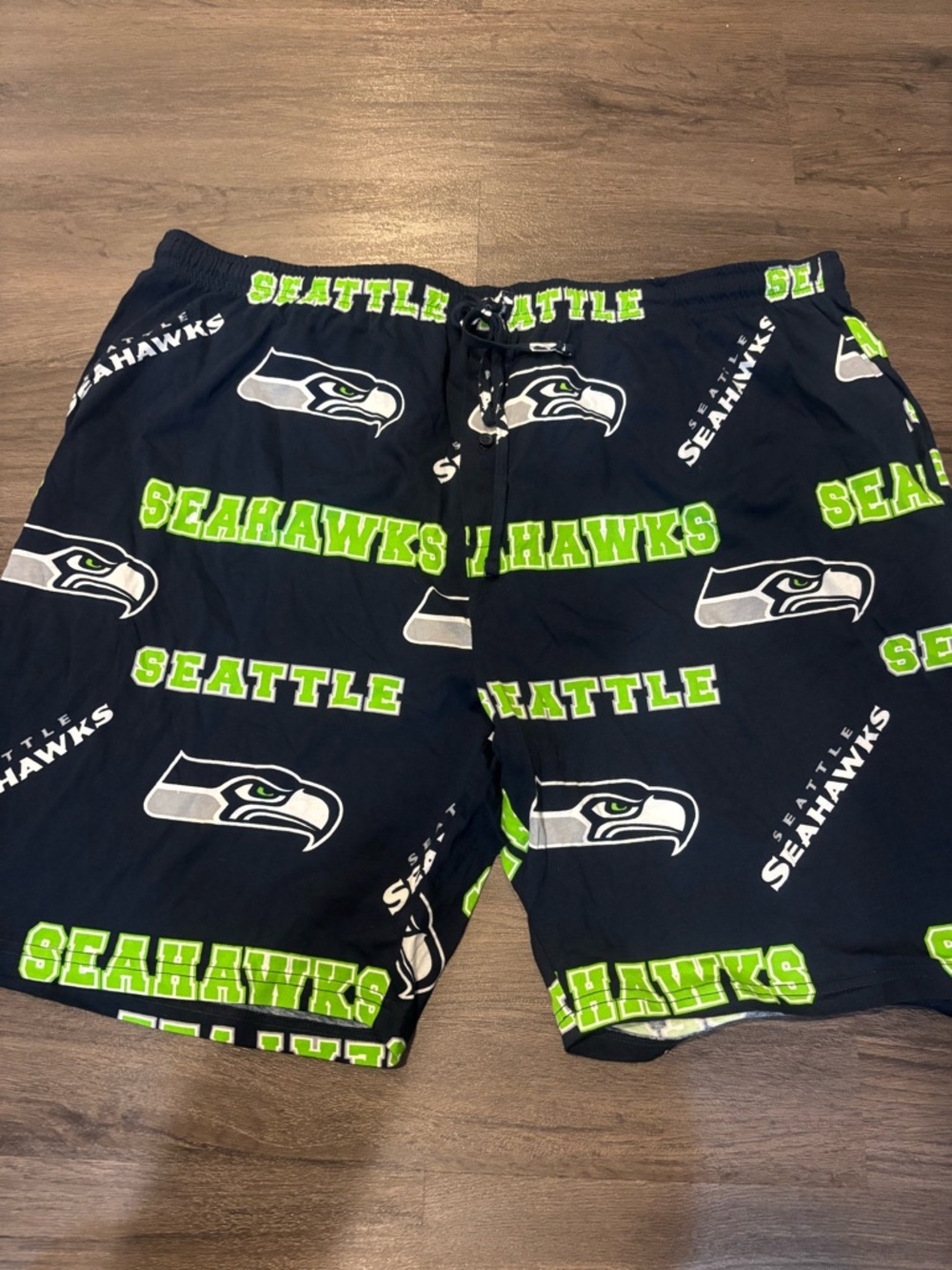 NFL Navy and Neon Green Lounge Shorts with Team Print